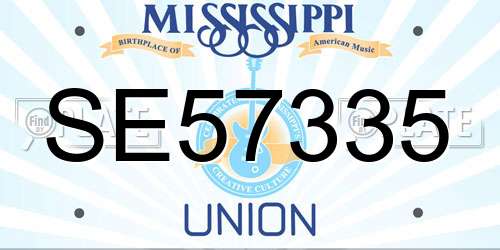 SE57335 Mississippi License Plate