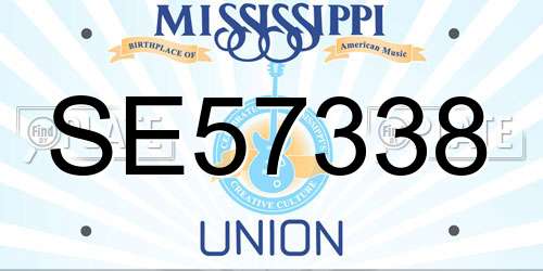 SE57338 Mississippi License Plate