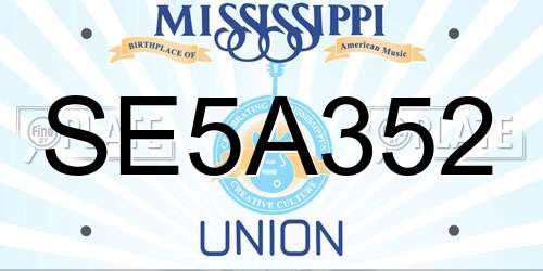 SE5A352 Mississippi License Plate
