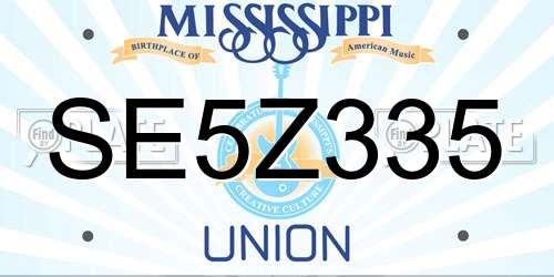 SE5Z335 Mississippi License Plate