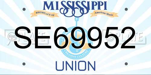SE69952 Mississippi License Plate