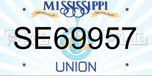 SE69957 Mississippi License Plate