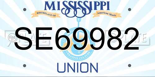 SE69982 Mississippi License Plate