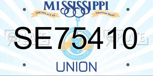 SE75410 Mississippi License Plate