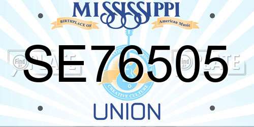 SE76505 Mississippi License Plate