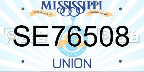 SE76508 Mississippi License Plate