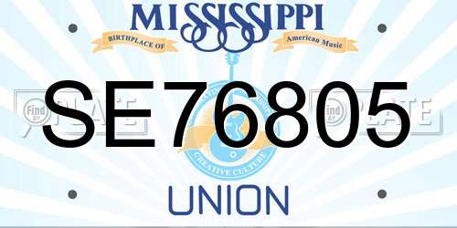 SE76805 Mississippi License Plate