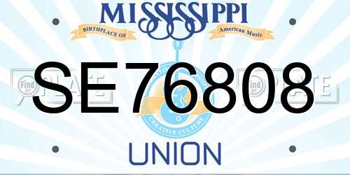SE76808 Mississippi License Plate