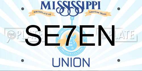 SE7EN Mississippi License Plate