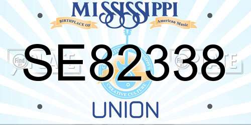 SE82338 Mississippi License Plate