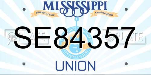 SE84357 Mississippi License Plate