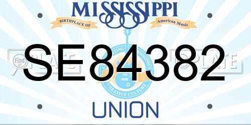 SE84382 Mississippi License Plate