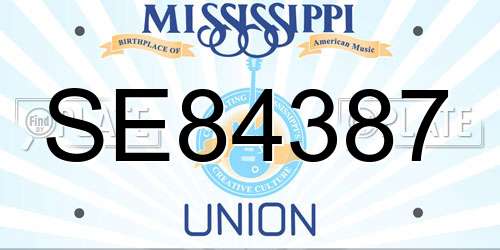 SE84387 Mississippi License Plate