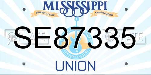 SE87335 Mississippi License Plate