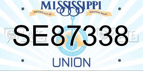 SE87338 Mississippi License Plate