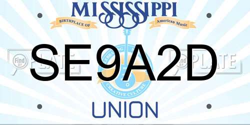 SE9A2D Mississippi License Plate