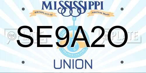 SE9A2O Mississippi License Plate
