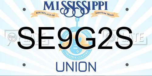 SE9G2S Mississippi License Plate