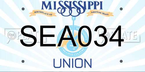 SEA034 Mississippi License Plate
