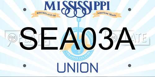SEA03A Mississippi License Plate