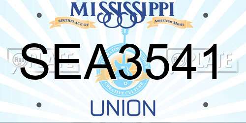 SEA3541 Mississippi License Plate