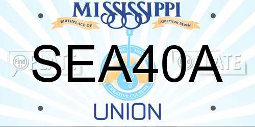SEA40A Mississippi License Plate