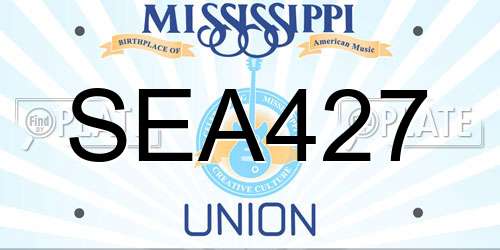 SEA427 Mississippi License Plate