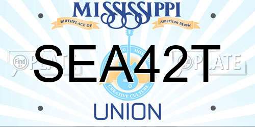 SEA42T Mississippi License Plate