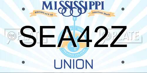 SEA42Z Mississippi License Plate