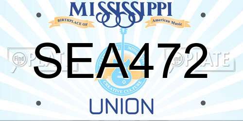 SEA472 Mississippi License Plate