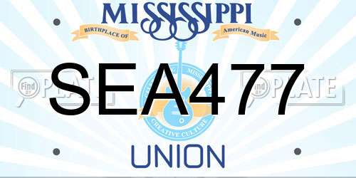 SEA477 Mississippi License Plate