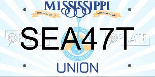 SEA47T Mississippi License Plate