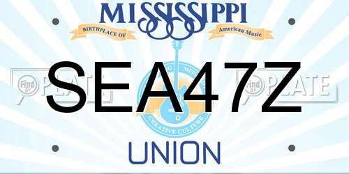 SEA47Z Mississippi License Plate