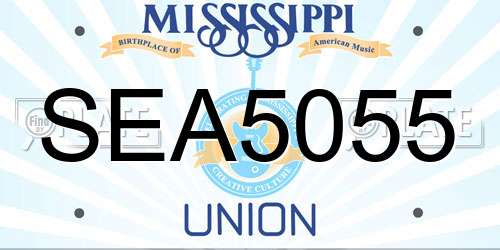 SEA5055 Mississippi License Plate