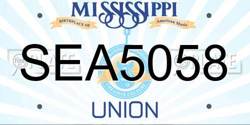 SEA5058 Mississippi License Plate