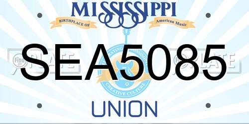 SEA5085 Mississippi License Plate