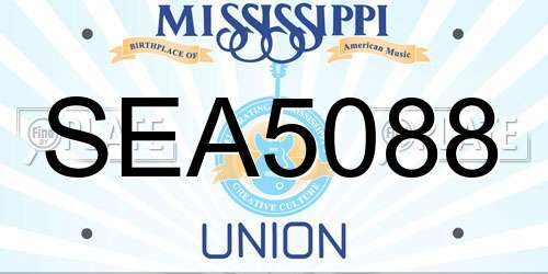 SEA5088 Mississippi License Plate