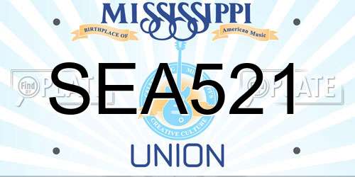 SEA521 Mississippi License Plate
