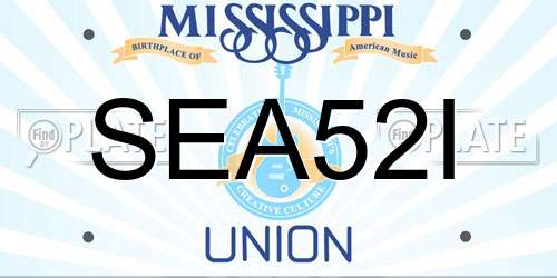 SEA52I Mississippi License Plate