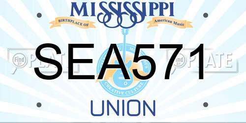 SEA571 Mississippi License Plate
