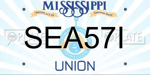 SEA57I Mississippi License Plate