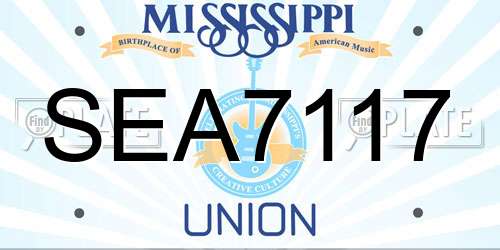 SEA7117 Mississippi License Plate