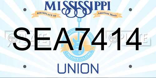 SEA7414 Mississippi License Plate
