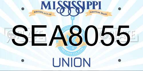 SEA8055 Mississippi License Plate