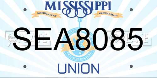 SEA8085 Mississippi License Plate