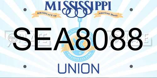 SEA8088 Mississippi License Plate