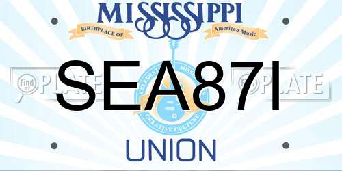 SEA87I Mississippi License Plate