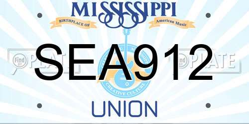 SEA912 Mississippi License Plate