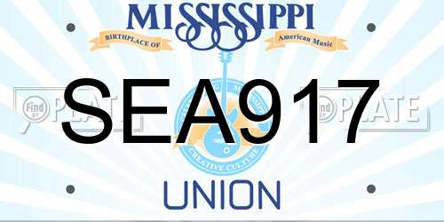 SEA917 Mississippi License Plate