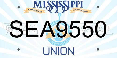 SEA9550 Mississippi License Plate